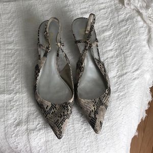 Chaps snake skin kitten heel